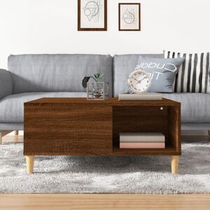 Isabelline Rutherford Coffee Table with Storage Brown Oak 36.5cm H X 80cm W X 80cm D Image