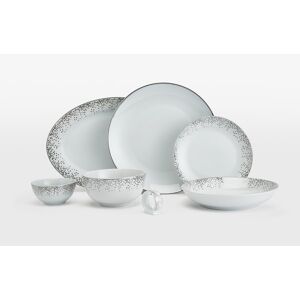 Waterside Christmas in a Box 50 Piece Dinnerware Set, Service for 6 Silver Sparkle 50 Image