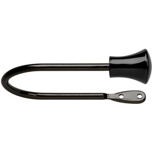 Symple Stuff Metal Curtain Holdback Pair Trumpet Finial Black 0.38cm H x 14cm W x 10.70cm D Image