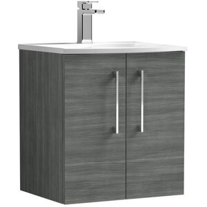 Nuie Arno 510mm Wall Mounted Standard Single Vanity Dark Wood 569mm H X 510mm W X 440mm D Image
