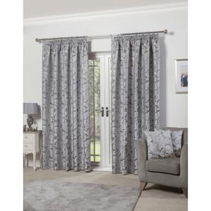 Marlow Home Co. Duchess Pencil Pleat Room Darkening Sliding Panel Curtains Silver Width 168 x Drop 228cm Image