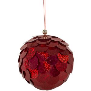 The Seasonal Aisle Sequin Bauble Red 15cm H X 15cm W X 15cm D Image
