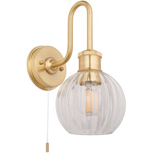 Longshore Tides Lathrop 1 - Satin Brushed Gold Plate Barn Light Satin Brushed Gold Plate 30cm H X 15cm W X 23cm D Image