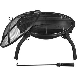 Yaheetech Iron Wood Burning Fire Pit Black Coating 38.5cm H X 54cm W X 54cm D Image