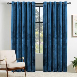 Fairmont Park Goldonna Crushed Velvet Eyelet Panel Curtain Navy 66 x 90 cm Image