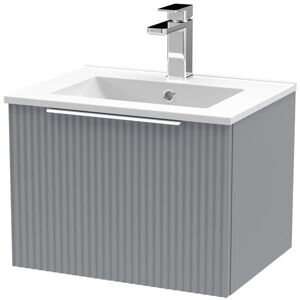 Hudson Reed Fluted 505mm Wall Hung Single Vanity Grey 377mm H X 505mm W X 395mm D Image