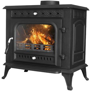 Ophelia & Co. Taumsauk 10KW Multifuel Stove Cast Iron Log Wood Burner Fireplace Black 50.8cm H X 63cm W X 41.1cm D Image