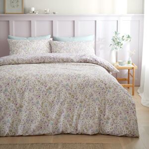 Bianca Cotton Ditsy Floral 200 Thread Count Cotton Reversible Duvet Cover Set Purple King Duvet Cover Set + 2 Pillowcases Image