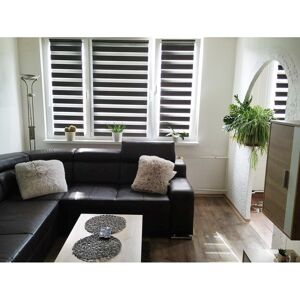 Symple Stuff Semi-Sheer Day & Night Roller Blind Dark Grey 150 cm L x 105 cm W Image