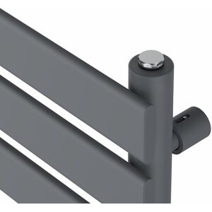 Symple Stuff Prefilled Electric Flat Panel Heated Towel Rail Anthracite 120cm H x 60cm W x 6.2cm D Image