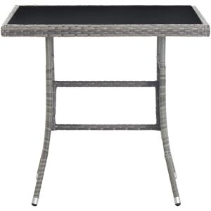 Lark Manor Garden Table 80X80x74 Cm Poly Rattan Black/Grey 74cm H X 80cm W X 80cm L Image
