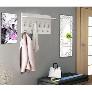 17 Stories Eizo 11 - Hook Wall Mounted Coat Rack with Storage White 40cm H X 100cm W X 15cm D Image