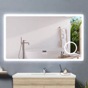 Ivy Bronx Chuhay Magnifying Lighted Wall Mounted Bathroom/Vanity Mirror White 70cm x 120cm Image