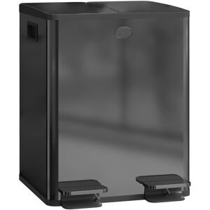 Symple Stuff Steel,Plastic Step On Multi-Compartment Rubbish & Recycling Bin - 40L Black 40L Image