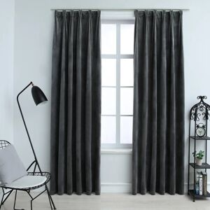 Ebern Designs Beker Blackout Curtain Anthracite 140 x 175 cm Image