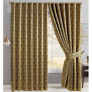 Marlow Home Co. Marmaduke Beautiful Fully Lined Pencil Pleat Blackout Curtains Ochre 116 W x 137 D cm Image