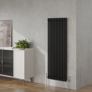 Belfry Heating Brunner Vertical Traditional Column Radiator Black 1500mm H x560mm W x 70mm D Image