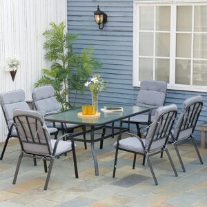 Latitude Run Lohrengel Rectangular 7 - Piece 6 - Person 152.5Cm L Outdoor Table Set Clear 6 Image