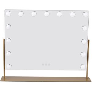Fairmont Park Mourya Lighted Metal Framed Freestanding Bathroom / Vanity Mirror in Gold Gold 65cm H X 50cm W X 10cm D Image