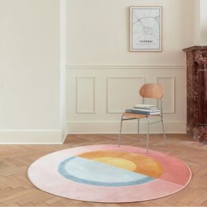 Ebern Designs Abadou City Tufted Pink Rug Pink 160cm W X 160cm L Image