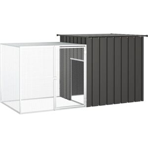 Archie & Oscar Rabbit Cage Galvanised Steel Outdoor Pet Rabbit Hutch Anthracite 100cm H X 200cm W X 91cm D Image