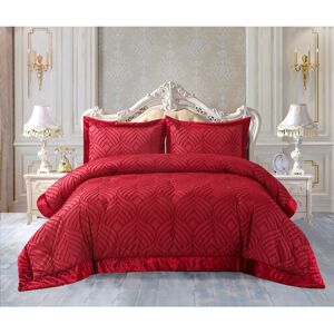 Mercer41 Chelsea Tufted Crushed Velvet Bedspread Set – Luxurious Soft Quilted Bedding with Matching Pillow Shams, Elegant Velvet Comforter Coverlet Set Burgundy 275 x 255 cm Bedspread - 2 Pillow Shams Image