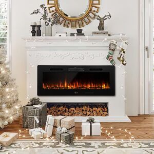 YODOLLA Electric Fireplace Insert Black 50cm H x 127cm W x 12.50cm D Image