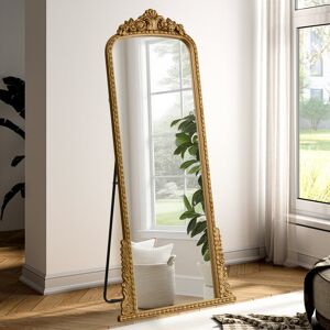 Blue Elephant Arch Metal Frame Hallway Mirror - Full Length Living Room Mirror Gold 180cm H X 80cm W X 6cm D Image