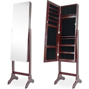Rosalind Wheeler Eilish Jewellery Armoire with Mirror Brown 153cm H X 35.8cm W X 33cm D Image