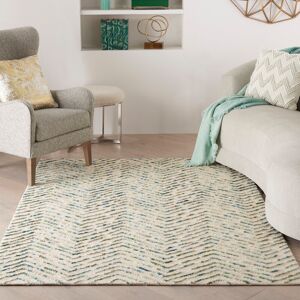 Gracie Oaks Tulia Hand Loomed Ivory Green Rug Ivory Green Rectangle 160 x 221cm Image