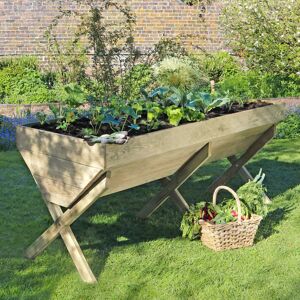 Freeport Park Corbin Wooden Raised Flower Bed Brown 84 cm H x 200 cm W x 77 cm D Image