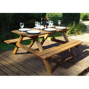 Union Rustic Fournier Rectangular 3 - Piece 2 - Person 150Cm L Outdoor Picnic Table Brown 6 Image