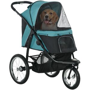 PawHut Folding Jogger Stroller Blue 271.78cm H X 147.32cm W X 281.94cm D Image