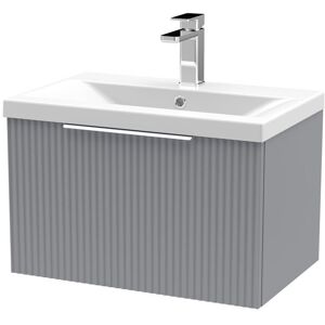 Hudson Reed Fluted 610mm Wall Hung Single Vanity Grey 399mm H X 610mm W X 390mm D Image