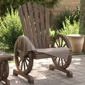 House of Hampton Garden Adirondack Chair Solid Wood Fir Dark Brown 99cm H X 63cm W X 62cm D Image