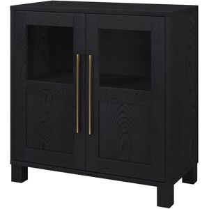 Hudson&Canal Holbrook 2 - Door Rectangle Accent Cabinet Black Grain 81.28cm H X 71.12cm W X 35.56cm D Image