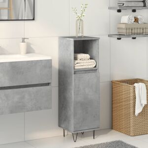 George Oliver Bathroom Cabinet Concrete Grey 30X30x100 Cm Engineered Wood Concrete Grey 100cm H X 30cm W X 30cm D Image