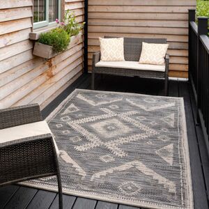 Natur Pur Remmington Grey Aztec Flatweave Indoor Outdoor Rug Grey Rectangle 120 x 170cm Image
