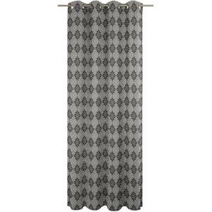 Bloomsbury Market Heilwood Eyelet Opaque Single Curtain Black / Grey 145cm Width x 225cm Drop Image