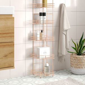 Hykkon Corner 21 x 86cm Bathroom Caddy Copper 86cm H X 21cm W X 21cm D Image