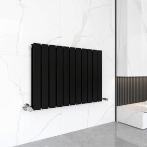 White Stone Horizontal Flat Panel Radiators Black 60cm H x 74.8cm W x 5.8cm D Image