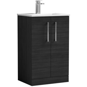 Nuie Arno 500mm Free-standing Standard Single Vanity Unit Charcoal Black 815mm H X 500mm W X 390mm D Image