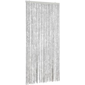 Vidaxl Insect Curtain Green And White 56X185 Cm Chenille Grey 90cm Width x 200cm Drop Image