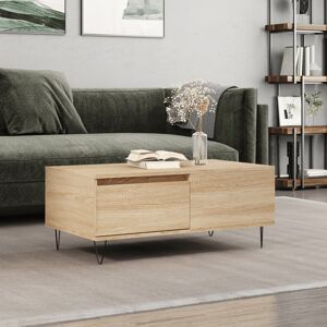 George Oliver Allenstown 4 Legs Coffee Table with Storage Sonoma Oak 36.5cm H X 90cm W X 50cm D Image