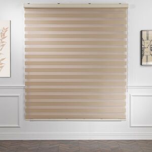 Noine Home Deco Custom Dual Layer Zebra Roller Blind with High Quality Metalic Pull Cord Brown 185cm L x 123cm W Image
