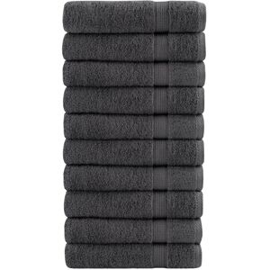 Ebern Designs Nerte 100% Cotton Bath Towels - Set of 10 Anthracite 100cm L x 50cm W Image
