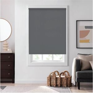 Symple Stuff Trimmable Fabric Outdoor Blackout Roller Blind Grey 210 cm L x 210 cm W Image