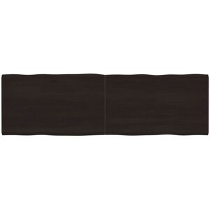 Alpen Home Table Top Solid Wood Oak Dark Brown 4cm H x 200cm W x 60cm D Image