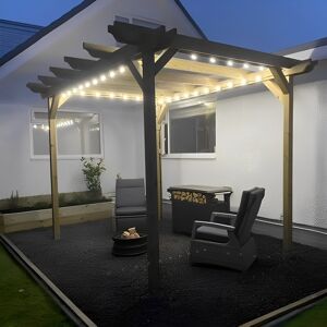 Dakota Fields Baudoin Solid Wood Pergola Light Green 12 ft x 10 ft Image