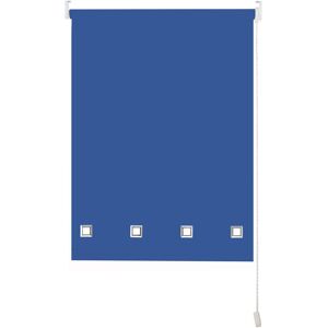 Symple Stuff Square Eyelet Daylight Outdoor Semi-Sheer Roller Blind Blue 210 cm L x 210 cm W Image